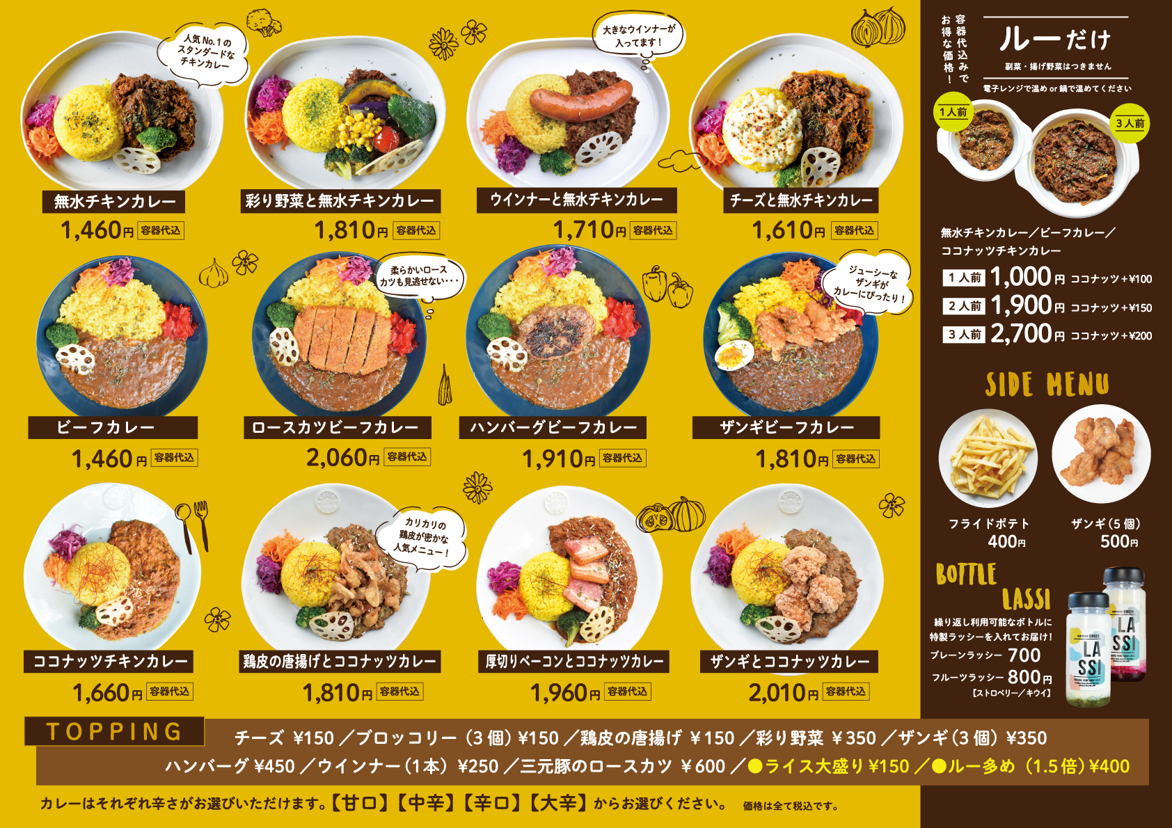 メニュー表裏